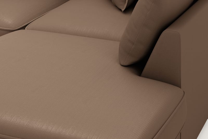 Rossita Lyx 4-seter Ekstra dyp Sofa med Sjeselong Høyre - Brun Kordfløyel - Møbler - Sofaer - Sofaer med sjeselong - 4 seters sofa med divan