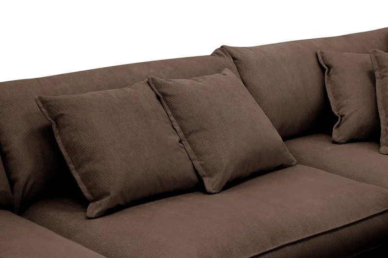 Rossita Lyx 4-seter Ekstra dyp Sofa med Sjeselong Høyre - Brun Kordfløyel - Møbler - Sofaer - Sofaer med sjeselong - 4 seters sofa med divan