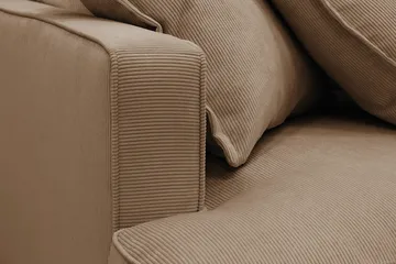 Rossita Lyx 4-seter Ekstra dyp Sofa med Sjeselong Høyre - Brun Kordfløyel - Møbler - Sofaer - Sofaer med sjeselong - 4 seters sofa med divan