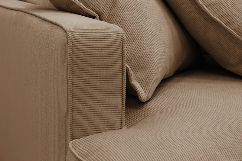 Rossita Lyx 4-seter Ekstra dyp Sofa med Sjeselong Høyre - Brun Kordfløyel - Møbler - Sofaer - Sofaer med sjeselong - 4 seters sofa med divan