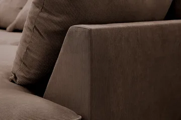 Rossita Lyx 4-seter Ekstra dyp Sofa med Sjeselong Høyre - Brun Kordfløyel - Møbler - Sofaer - Sofaer med sjeselong - 4 seters sofa med divan