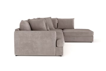 Rossita Lyx 4-seter Ekstra dyp Sofa med Sjeselong Høyre - Brun Stoff - Møbler - Sofaer - Sofaer med sjeselong - 4 seters sofa med divan