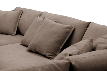 Rossita Lyx 4-seter Ekstra dyp Sofa med Sjeselong Høyre - Brun Stoff - Møbler - Sofaer - Sofaer med sjeselong - 4 seters sofa med divan