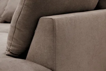 Rossita Lyx 4-seter Ekstra dyp Sofa med Sjeselong Høyre - Brun Stoff - Møbler - Sofaer - Sofaer med sjeselong - 4 seters sofa med divan