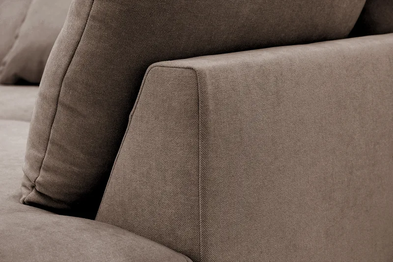 Rossita Lyx 4-seter Ekstra dyp Sofa med Sjeselong Høyre - Brun Stoff - Møbler - Sofaer - Sofaer med sjeselong - 4 seters sofa med divan