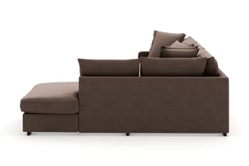 Rossita Lyx 4-seter Ekstra dyp Sofa med Sjeselong Høyre - Brun Stoff - Møbler - Sofaer - Sofaer med sjeselong - 4 seters sofa med divan