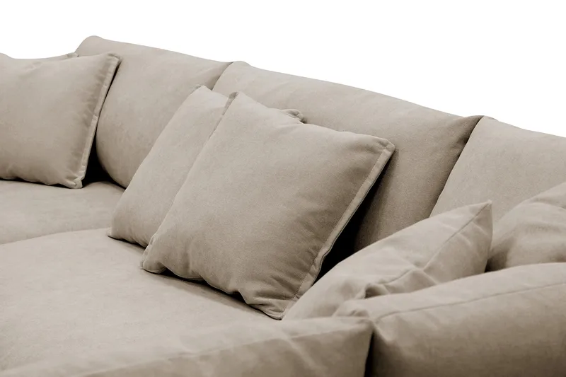 Rossita Lyx 4-seter Ekstra dyp Sofa med Sjeselong Høyre - Brun Stoff - Møbler - Sofaer - Sofaer med sjeselong - 4 seters sofa med divan