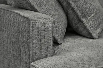 Rossita Lyx 4-seter Ekstra dyp Sofa med Sjeselong Høyre - Grå Chenille - Møbler - Sofaer - Sofaer med sjeselong - 4 seters sofa med divan