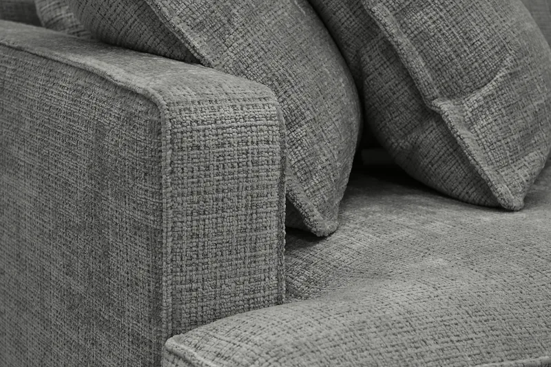 Rossita Lyx 4-seter Ekstra dyp Sofa med Sjeselong Høyre - Grå Chenille - Møbler - Sofaer - Sofaer med sjeselong - 4 seters sofa med divan