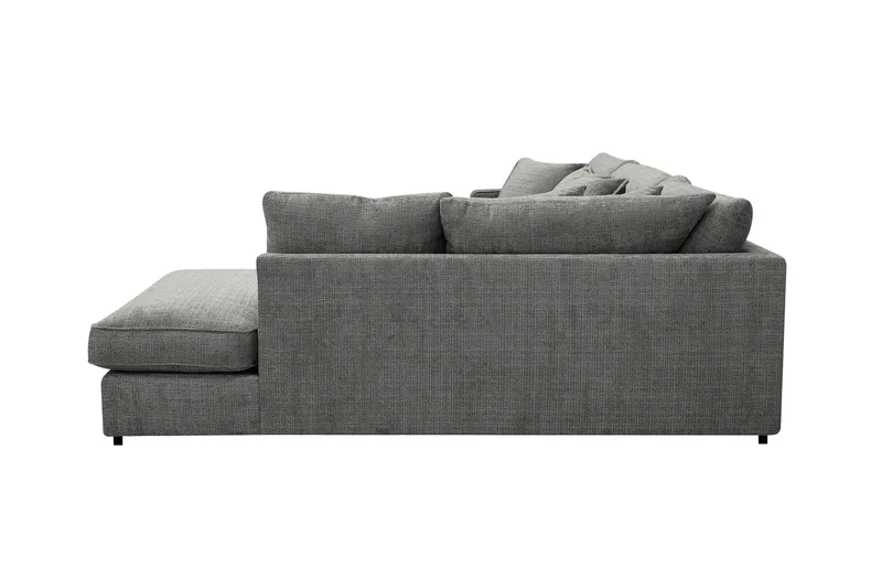 Rossita Lyx 4-seter Ekstra dyp Sofa med Sjeselong Høyre - Grå Chenille - Møbler - Sofaer - Sofaer med sjeselong - 4 seters sofa med divan
