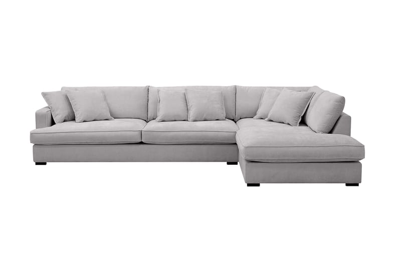 Rossita Lyx 4-seter Ekstra dyp Sofa med Sjeselong Høyre - Grå Chenille - Møbler - Sofaer - Sofaer med sjeselong - 4 seters sofa med divan
