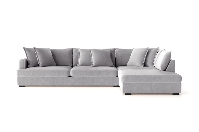 Rossita Lyx 4-seter Ekstra dyp Sofa med Sjeselong Høyre - Grå Chenille - Møbler - Sofaer - Sofaer med sjeselong - 4 seters sofa med divan