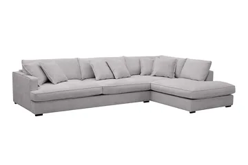Rossita Lyx 4-seter Ekstra dyp Sofa med Sjeselong Høyre - Grå Chenille - Møbler - Sofaer - Sofaer med sjeselong - 4 seters sofa med divan