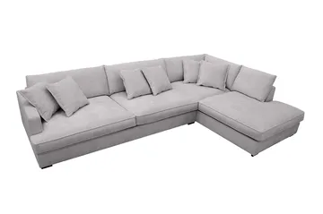 Rossita Lyx 4-seter Ekstra dyp Sofa med Sjeselong Høyre - Grå Chenille - Møbler - Sofaer - Sofaer med sjeselong - 4 seters sofa med divan