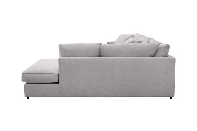 Rossita Lyx 4-seter Ekstra dyp Sofa med Sjeselong Høyre - Grå Chenille - Møbler - Sofaer - Sofaer med sjeselong - 4 seters sofa med divan