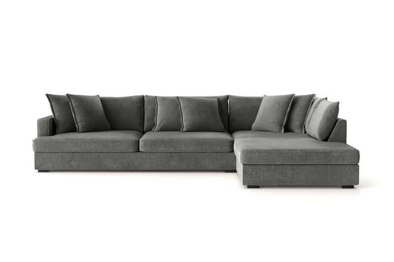 Rossita Lyx 4-seter Ekstra dyp Sofa med Sjeselong Høyre - Grå Chenille - Møbler - Sofaer - Sofaer med sjeselong - 4 seters sofa med divan