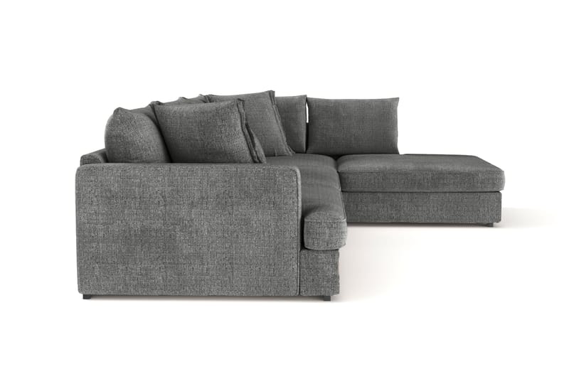 Rossita Lyx 4-seter Ekstra dyp Sofa med Sjeselong Høyre - Grå Chenille - Møbler - Sofaer - Sofaer med sjeselong - 4 seters sofa med divan