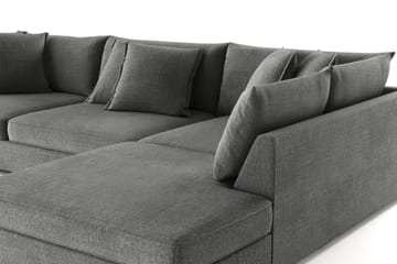 Rossita Lyx 4-seter Ekstra dyp Sofa med Sjeselong Høyre - Grå Chenille - Møbler - Sofaer - Sofaer med sjeselong - 4 seters sofa med divan