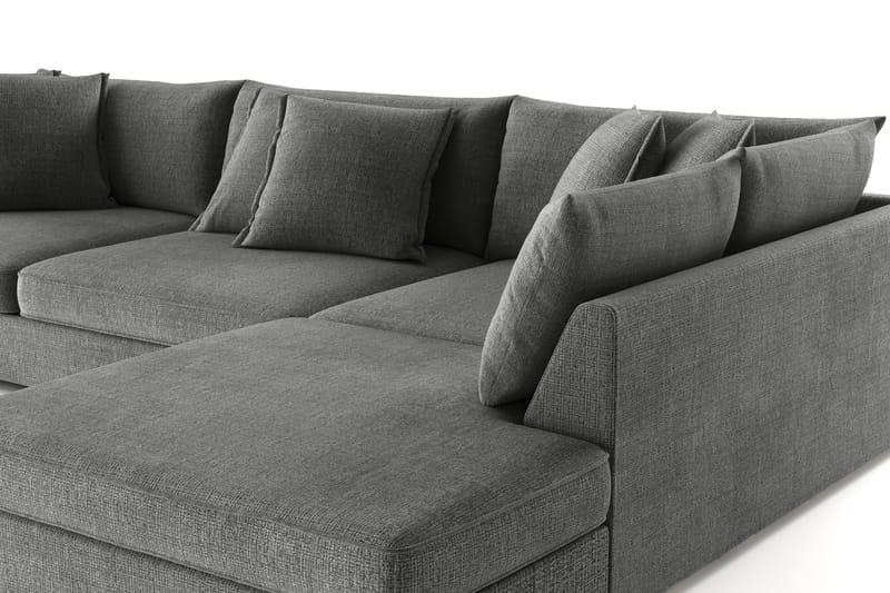 Rossita Lyx 4-seter Ekstra dyp Sofa med Sjeselong Høyre - Grå Chenille - Møbler - Sofaer - Sofaer med sjeselong - 4 seters sofa med divan