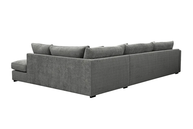 Rossita Lyx 4-seter Ekstra dyp Sofa med Sjeselong Høyre - Grå Chenille - Møbler - Sofaer - Sofaer med sjeselong - 4 seters sofa med divan