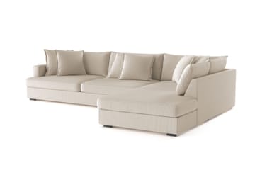 Rossita Lyx 4-seter Ekstra dyp Sofa med Sjeselong Høyre - Grå Manchester - Møbler - Sofaer - Sofaer med sjeselong - 4 seters sofa med divan