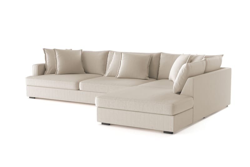 Rossita Lyx 4-seter Ekstra dyp Sofa med Sjeselong Høyre - Grå Manchester - Møbler - Sofaer - Sofaer med sjeselong - 4 seters sofa med divan