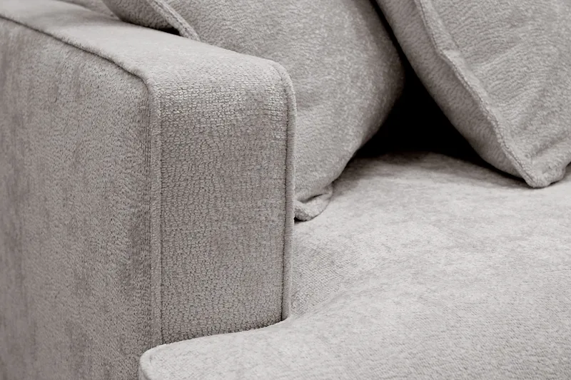 Rossita Lyx 4-seter Ekstra dyp Sofa med Sjeselong Høyre - Grå/Brun Chenille - Møbler - Sofaer - Sofaer med sjeselong - 4 seters sofa med divan