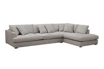 Rossita Lyx 4-seter Ekstra dyp Sofa med Sjeselong Høyre - Grå/Brun Chenille - Møbler - Sofaer - Sofaer med sjeselong - 4 seters sofa med divan
