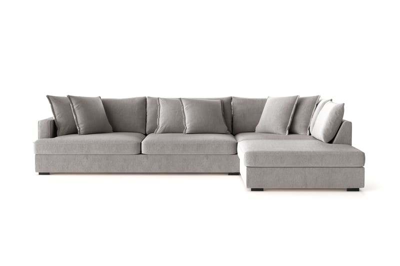 Rossita Lyx 4-seter Ekstra dyp Sofa med Sjeselong Høyre - Grå/Brun Chenille - Møbler - Sofaer - Sofaer med sjeselong - 4 seters sofa med divan