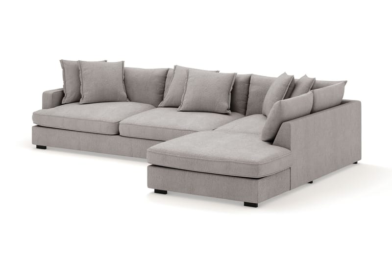 Rossita Lyx 4-seter Ekstra dyp Sofa med Sjeselong Høyre - Grå/Brun Chenille - Møbler - Sofaer - Sofaer med sjeselong - 4 seters sofa med divan