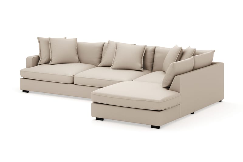 Rossita Lyx 4-seter Ekstra dyp Sofa med Sjeselong Høyre - Greige Manchester - Møbler - Sofaer - Sofaer med sjeselong - 4 seters sofa med divan