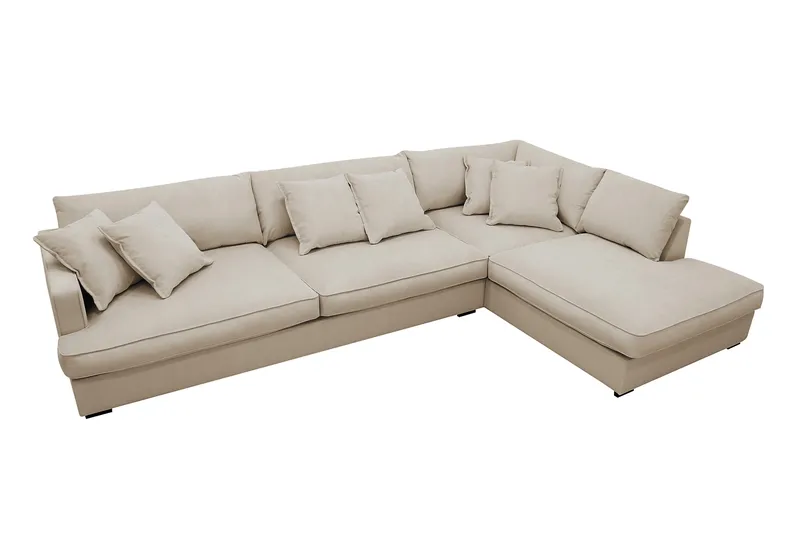 Rossita Lyx 4-seter Ekstra dyp Sofa med Sjeselong Høyre - Greige Manchester - Møbler - Sofaer - Sofaer med sjeselong - 4 seters sofa med divan