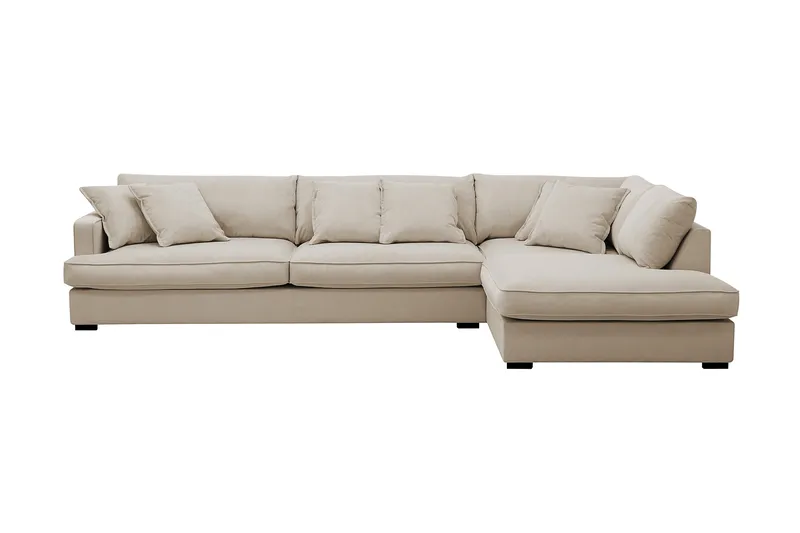 Rossita Lyx 4-seter Ekstra dyp Sofa med Sjeselong Høyre - Greige Manchester - Møbler - Sofaer - Sofaer med sjeselong - 4 seters sofa med divan