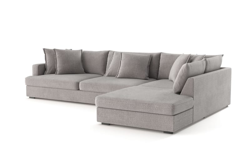 Rossita Lyx 4-seter Ekstra dyp Sofa med Sjeselong Høyre - Lysegrå Chenille - Møbler - Sofaer - Sofaer med sjeselong - 4 seters sofa med divan