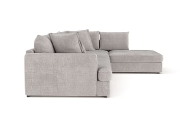 Rossita Lyx 4-seter Ekstra dyp Sofa med Sjeselong Høyre - Lysegrå Chenille - Møbler - Sofaer - Sofaer med sjeselong - 4 seters sofa med divan
