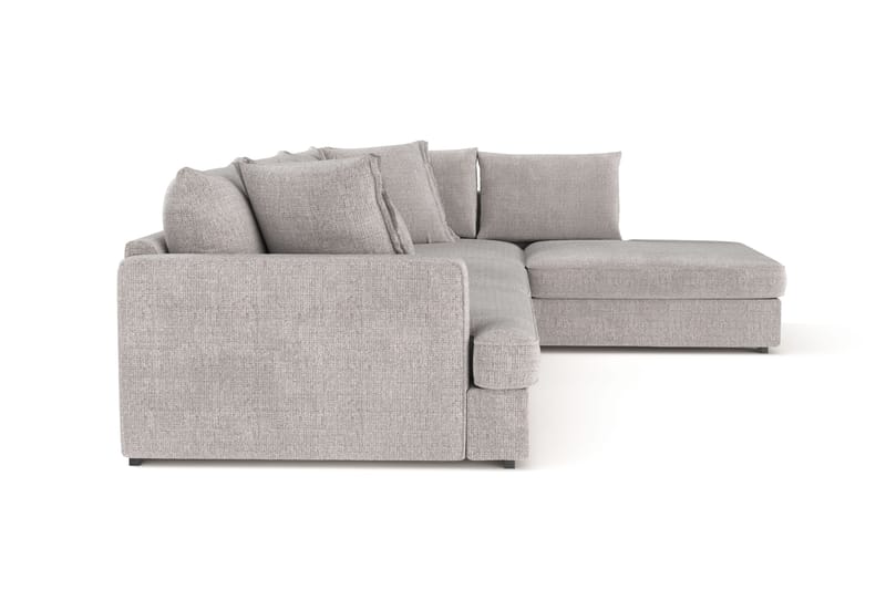 Rossita Lyx 4-seter Ekstra dyp Sofa med Sjeselong Høyre - Lysegrå Chenille - Møbler - Sofaer - Sofaer med sjeselong - 4 seters sofa med divan