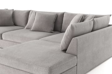 Rossita Lyx 4-seter Ekstra dyp Sofa med Sjeselong Høyre - Lysegrå Chenille - Møbler - Sofaer - Sofaer med sjeselong - 4 seters sofa med divan