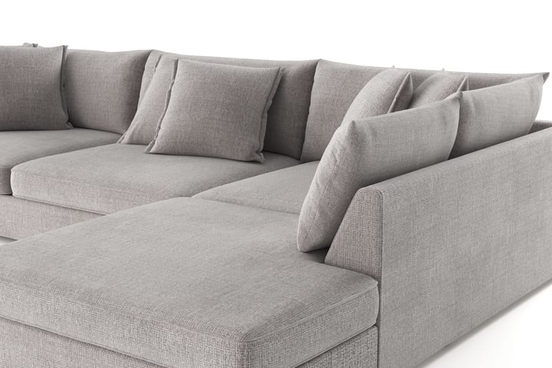 Rossita Lyx 4-seter Ekstra dyp Sofa med Sjeselong Høyre - Lysegrå Chenille - Møbler - Sofaer - Sofaer med sjeselong - 4 seters sofa med divan