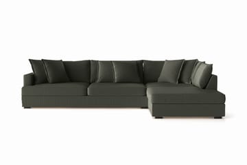 Rossita Lyx 4-seter Ekstra dyp Sofa med Sjeselong Høyre - Mørk grønn Kordfløyel - Møbler - Sofaer - Sofaer med sjeselong - 4 seters sofa med divan