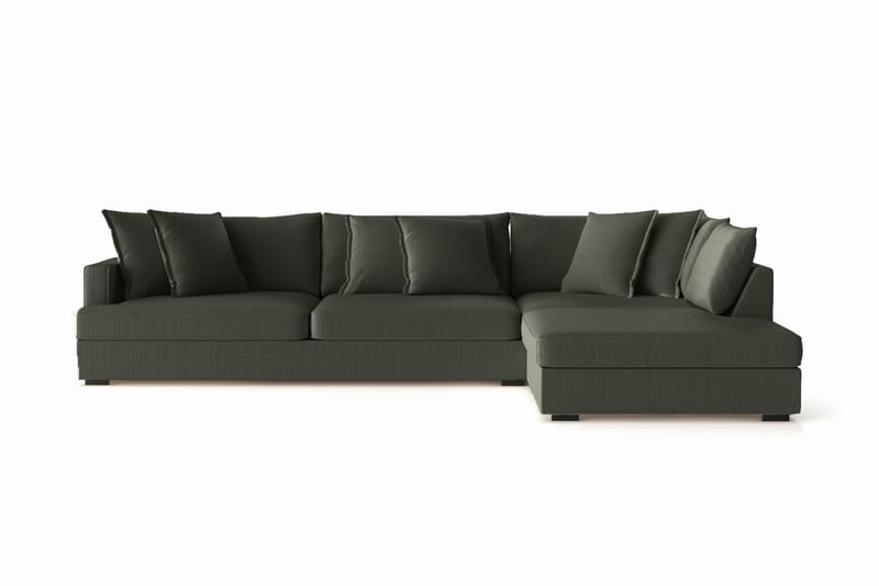Rossita Lyx 4-seter Ekstra dyp Sofa med Sjeselong Høyre - Mørk grønn Kordfløyel - Møbler - Sofaer - Sofaer med sjeselong - 4 seters sofa med divan