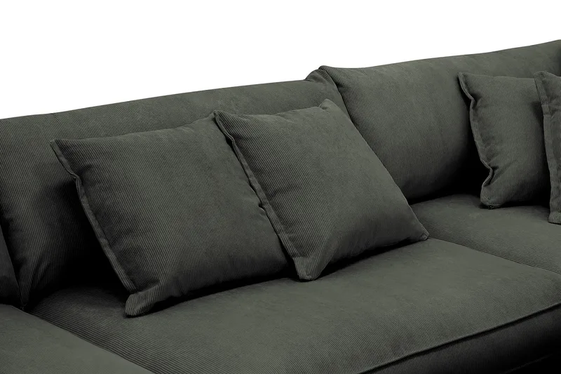 Rossita Lyx 4-seter Ekstra dyp Sofa med Sjeselong Høyre - Mørk grønn Kordfløyel - Møbler - Sofaer - Sofaer med sjeselong - 4 seters sofa med divan