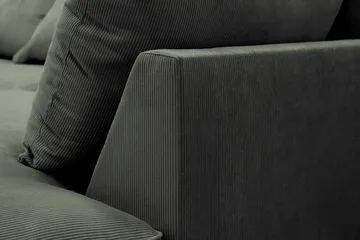 Rossita Lyx 4-seter Ekstra dyp Sofa med Sjeselong Høyre - Mørk grønn Kordfløyel - Møbler - Sofaer - Sofaer med sjeselong - 4 seters sofa med divan