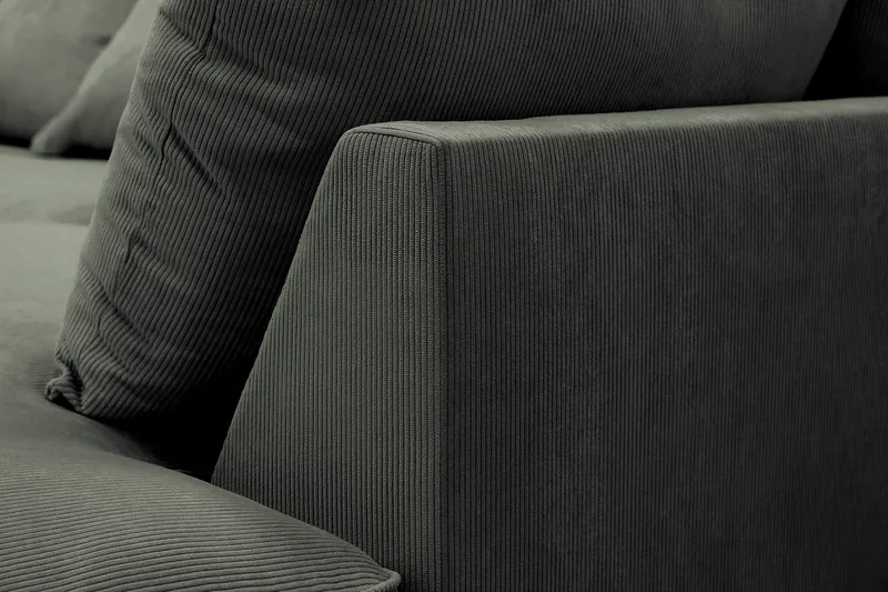 Rossita Lyx 4-seter Ekstra dyp Sofa med Sjeselong Høyre - Mørk grønn Kordfløyel - Møbler - Sofaer - Sofaer med sjeselong - 4 seters sofa med divan