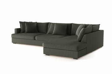 Rossita Lyx 4-seter Ekstra dyp Sofa med Sjeselong Høyre - Mørk grønn Kordfløyel - Møbler - Sofaer - Sofaer med sjeselong - 4 seters sofa med divan