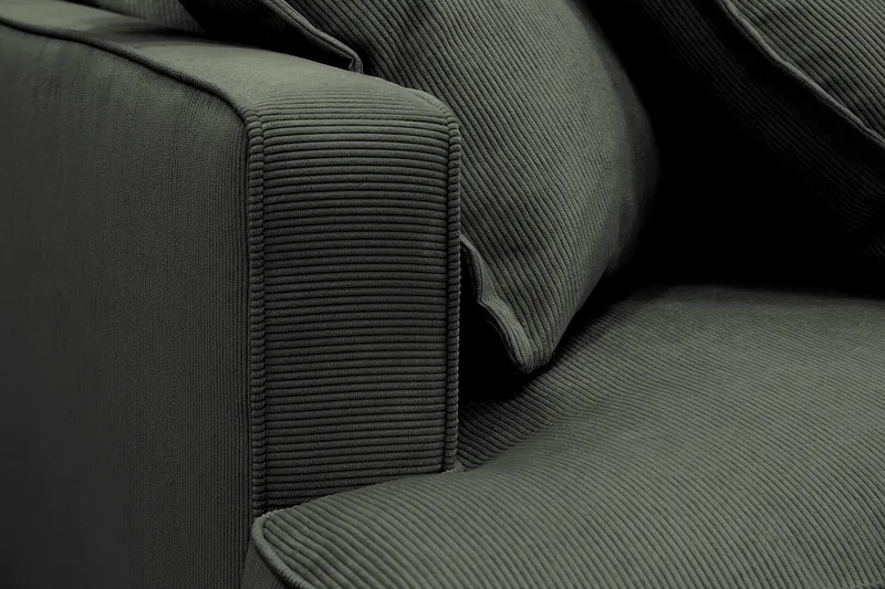 Rossita Lyx 4-seter Ekstra dyp Sofa med Sjeselong Høyre - Mørk grønn Kordfløyel - Møbler - Sofaer - Sofaer med sjeselong - 4 seters sofa med divan