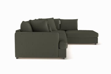 Rossita Lyx 4-seter Ekstra dyp Sofa med Sjeselong Høyre - Mørk grønn Kordfløyel - Møbler - Sofaer - Sofaer med sjeselong - 4 seters sofa med divan