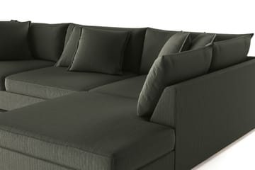 Rossita Lyx 4-seter Ekstra dyp Sofa med Sjeselong Høyre - Mørk grønn Kordfløyel - Møbler - Sofaer - Sofaer med sjeselong - 4 seters sofa med divan