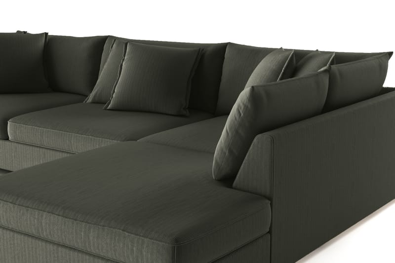 Rossita Lyx 4-seter Ekstra dyp Sofa med Sjeselong Høyre - Mørk grønn Kordfløyel - Møbler - Sofaer - Sofaer med sjeselong - 4 seters sofa med divan