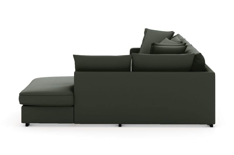 Rossita Lyx 4-seter Ekstra dyp Sofa med Sjeselong Høyre - Mørk grønn Kordfløyel - Møbler - Sofaer - Sofaer med sjeselong - 4 seters sofa med divan