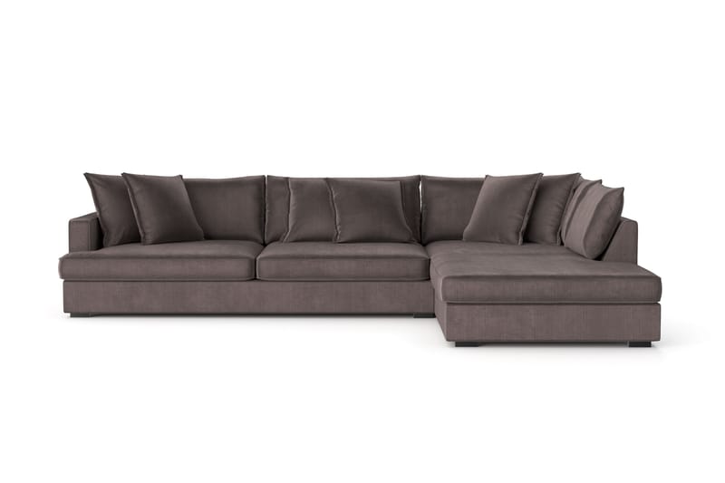 Rossita Lyx 4-seter Ekstra dyp Sofa med Sjeselong Høyre - Mørkegrå Kordfløyel - Møbler - Sofaer - Sofaer med sjeselong - 4 seters sofa med divan